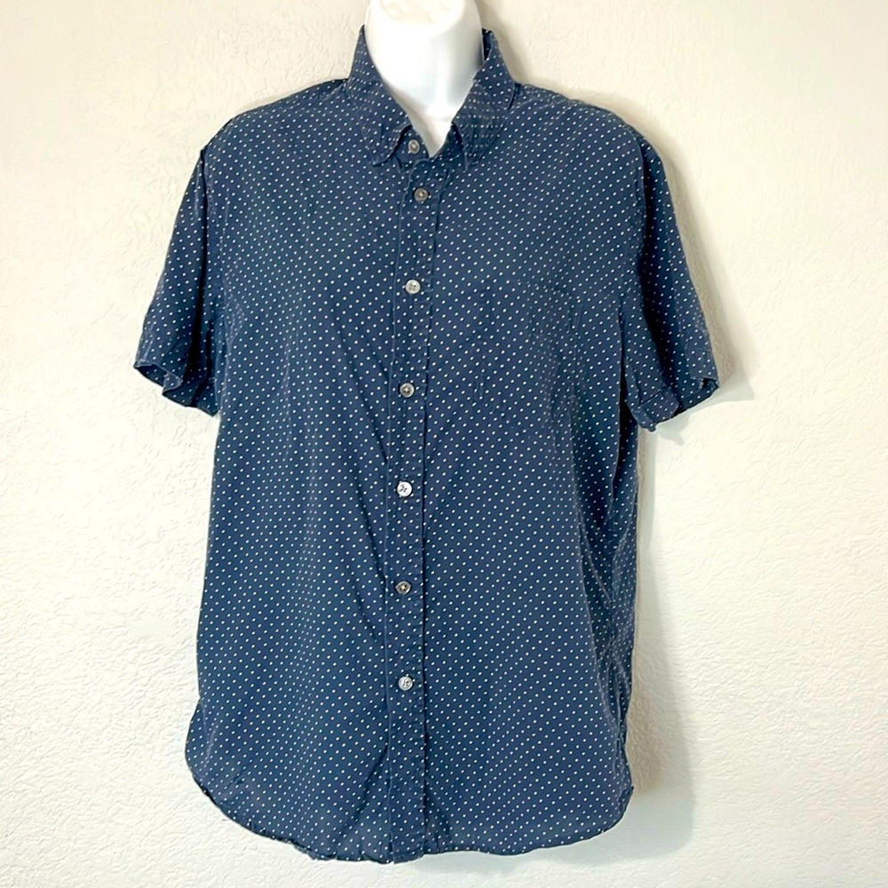 Rails Polka Dot Button Front Cotton Shirt M